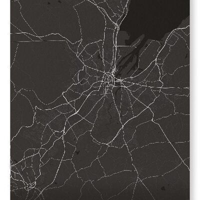 BELFAST FULL MAP (DARK): Art Print