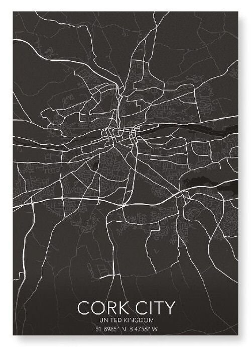 CORK CITY  FULL MAP (DARK): NO.2 Art Print