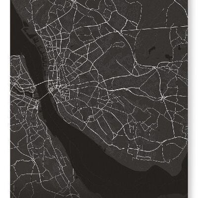 LIVERPOOL FULL MAP (DARK): Art Print