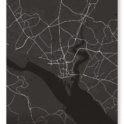 SOUTHAMPTON MAPPA COMPLETA (SCURO): Stampa artistica