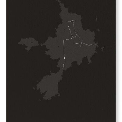 CARTE COMPLÈTE DE SARK (FONCÉ): Impression artistique