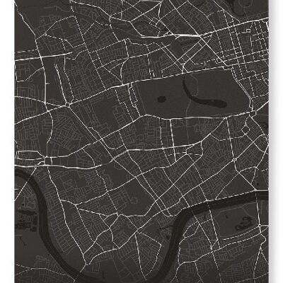 KENSINGTON AND CHELSEA FULL MAP (DARK): Art Print