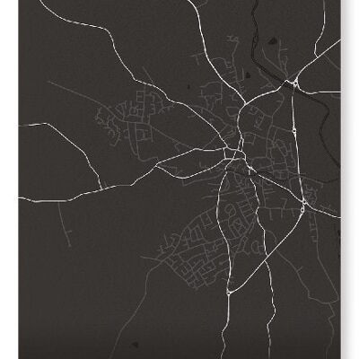 RIPON FULL MAP (DARK): Art Print