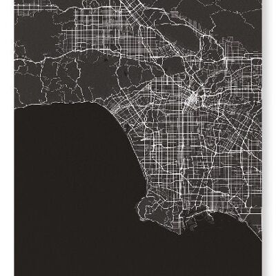 MAPPA COMPLETA DI LOS ANGELES (SCURO): Stampa artistica