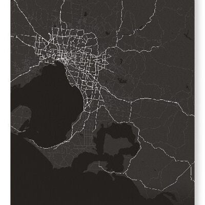 CARTE COMPLÈTE DE MELBOURNE (FONCÉ): Impression artistique