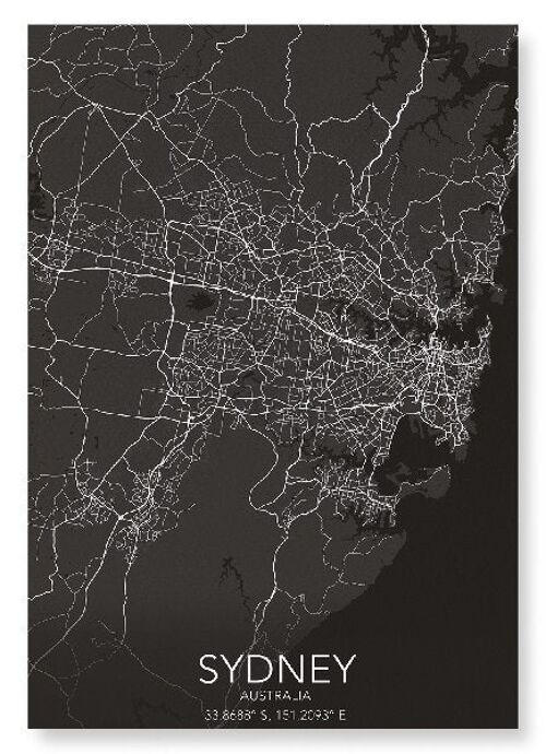 SYDNEY FULL MAP (DARK): Art Print