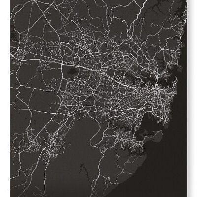 CARTE COMPLÈTE DE SYDNEY (FONCÉ): Impression artistique