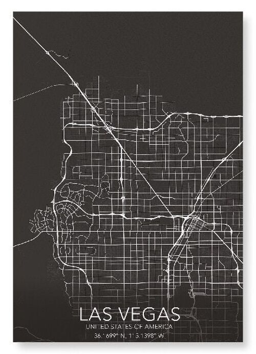 LAS VEGAS FULL MAP (DARK): Art Print