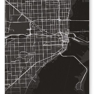 MAPA COMPLETO DE MIAMI (OSCURO): Lámina artística