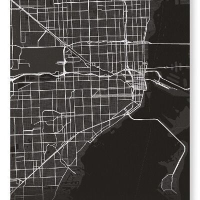 MIAMI FULL MAP (DARK): Art Print