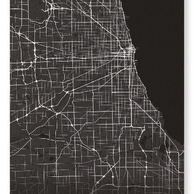 CHICAGO FULL MAP (DARK): Art Print