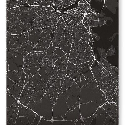 BOSTON FULL MAP (DARK): Art Print