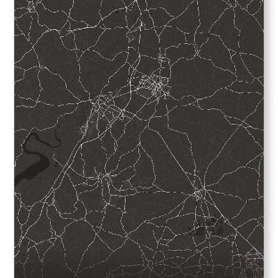 GLOUCESTERSHIRE FULL MAP (LIGHT): Art Print