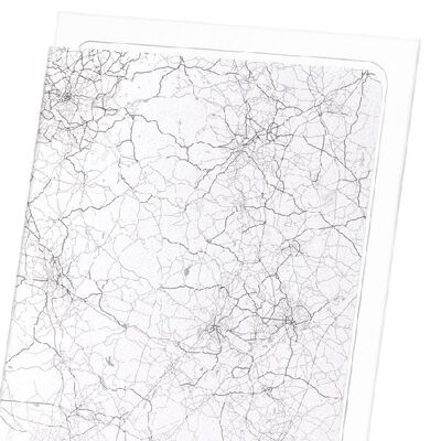 DERBYSHIRE FULL MAP (LIGHT): Art Print