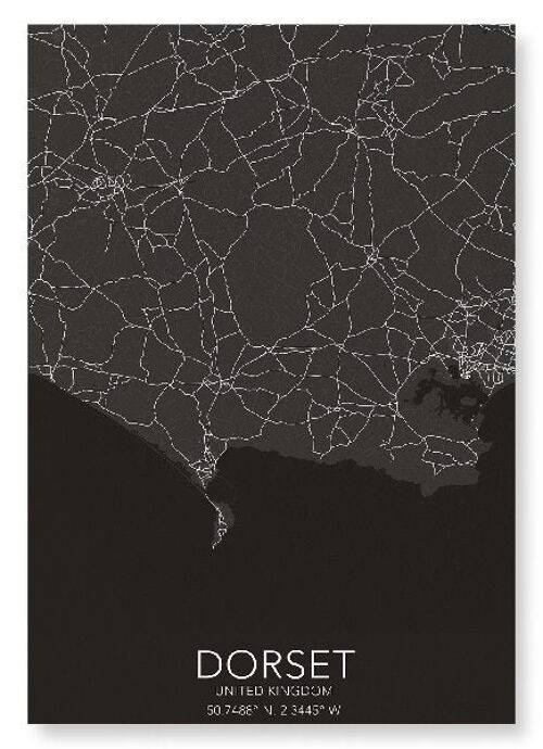 DORSET FULL MAP (LIGHT): Art Print