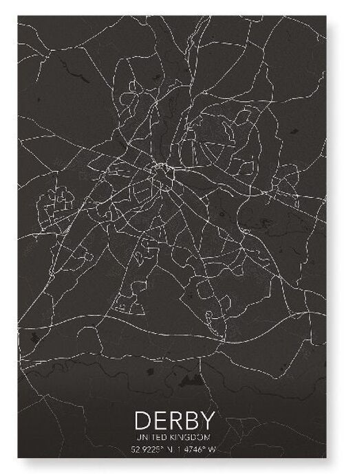 DERBY FULL MAP (LIGHT): Art Print