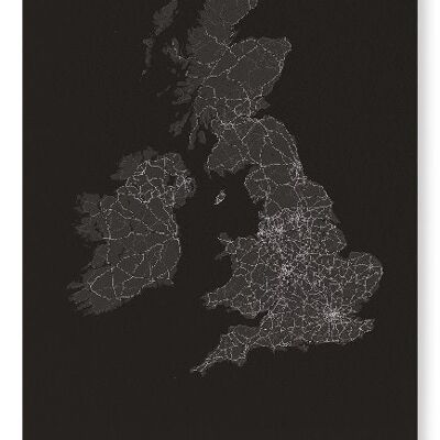 UNITED KINGDOM FULL MAP (LIGHT): Art Print