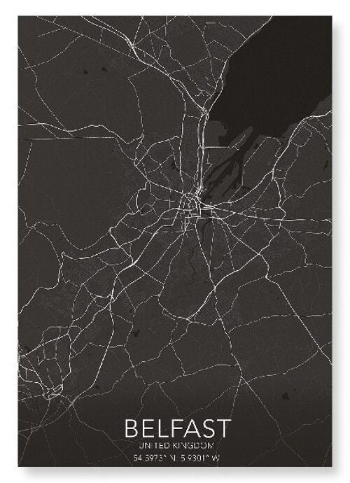 BELFAST FULL MAP (LIGHT): Art Print