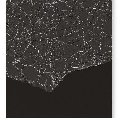 EAST SUSSEX FULL MAP (LIGHT): Art Print