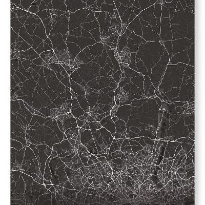 HERTFORDSHIRE FULL MAP (LIGHT): Art Print