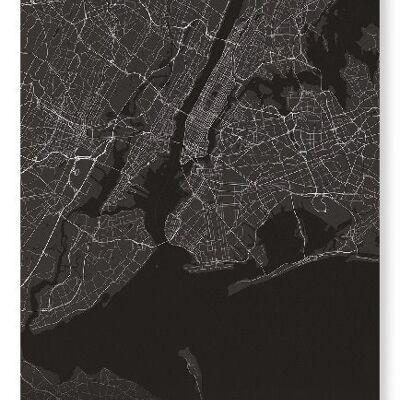 NEW YORK FULL MAP (LIGHT): Art Print