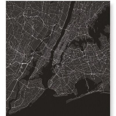 NEW YORK FULL MAP (LIGHT): Art Print