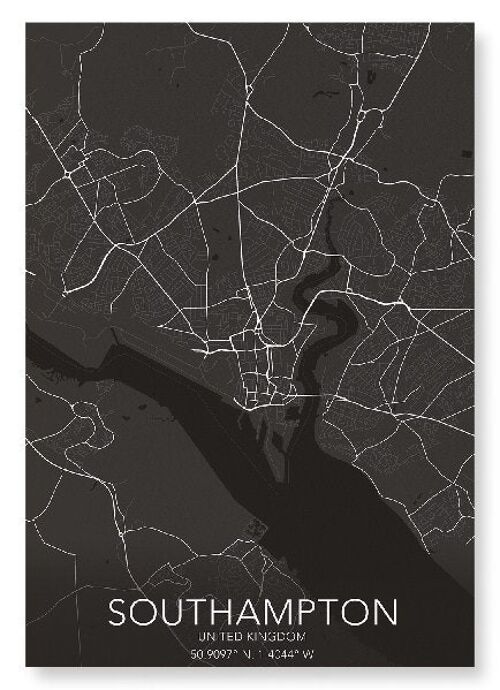 SOUTHAMPTON FULL MAP (LIGHT): Art Print