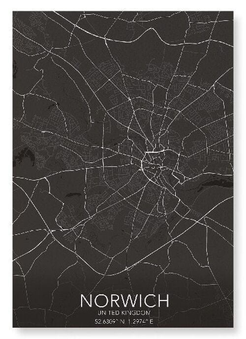 NORWICH FULL MAP (LIGHT): Art Print