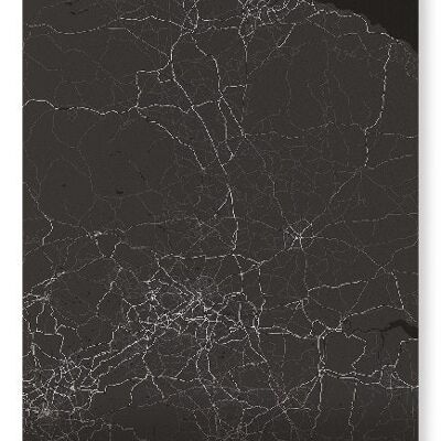 NORTH YORKSHIRE FULL MAP (LIGHT): Art Print