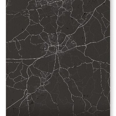 GUILDFORD FULL MAP (LIGHT): Art Print