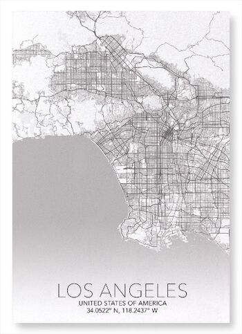 CARTE COMPLÈTE DE LOS ANGELES (LUMIÈRE): Impression artistique 3