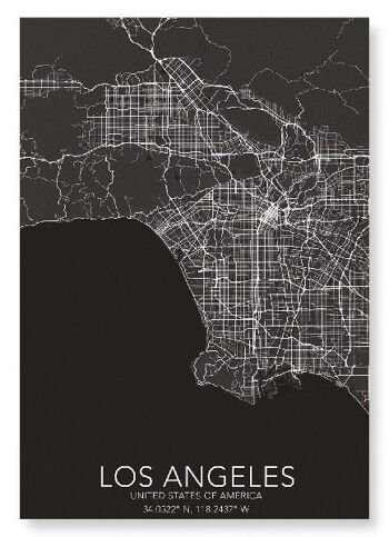 CARTE COMPLÈTE DE LOS ANGELES (LUMIÈRE): Impression artistique 2