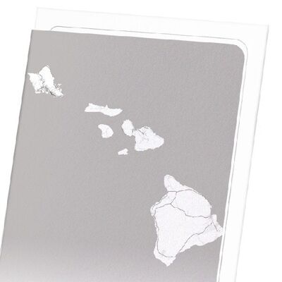 MAPA COMPLETO DE HAWAII (LUZ): Lámina artística
