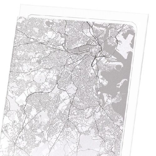 BOSTON FULL MAP (LIGHT): Art Print