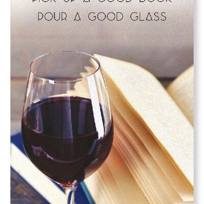 GOOD BOOK AND WINE Art Print