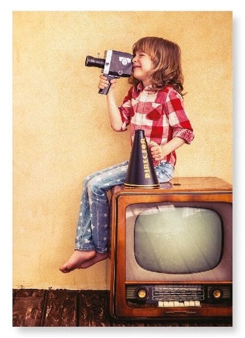 KID AND CAMCORDER Art Print