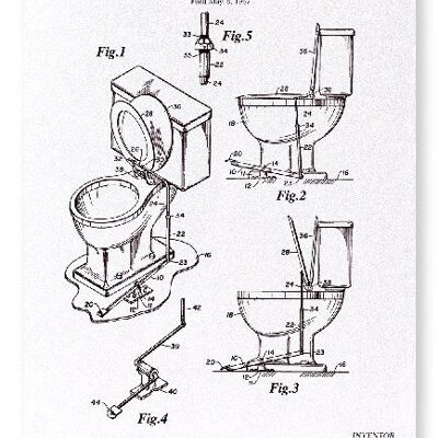 BREVET DE LEVAGE DE SIÈGE DE TOILETTE 1970 Impression artistique