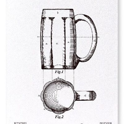 PATENT DES BIERKRUGS 1876 Kunstdruck