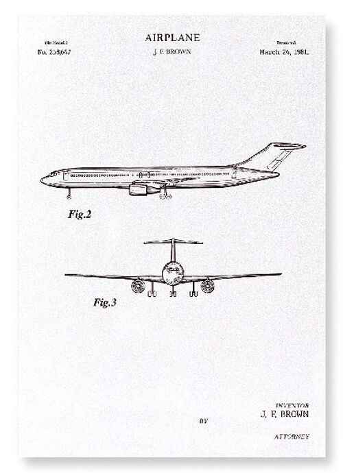 PATENT OF AIRPLANE 1981  Art Print