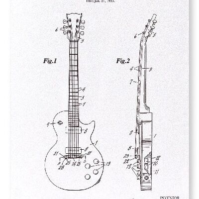 PATENT DER GITARRE 1955 Kunstdruck