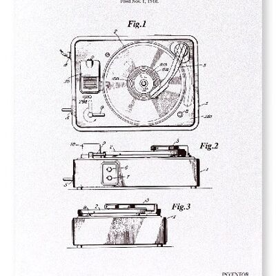 PATENT OF SOUND AND PICTURE MECHANISM 1950  Art Print