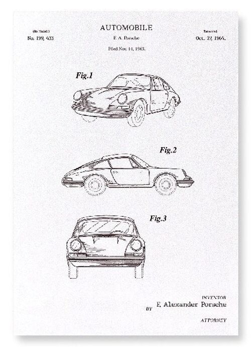 PATENT OF AUTOMOBILE 1964  Art Print