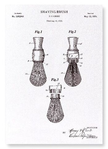 BREVET DE BROSSE DE RASAGE 1924 Impression artistique 2