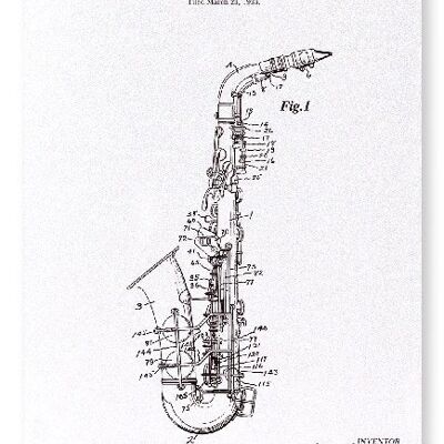 PATENT OF SAXOPHONE 1936  Art Print