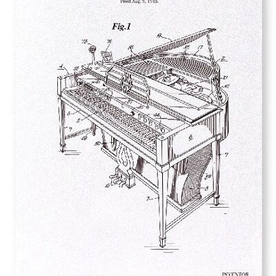 PATENT OF PIANO CONSTRUCTION 1950  Art Print
