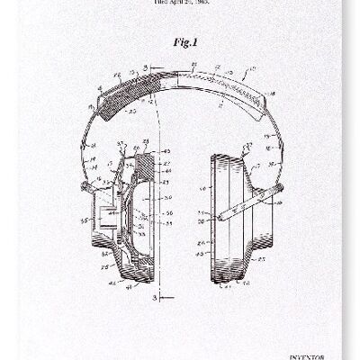 PATENT OF HEADPHONE 1966 Art Print