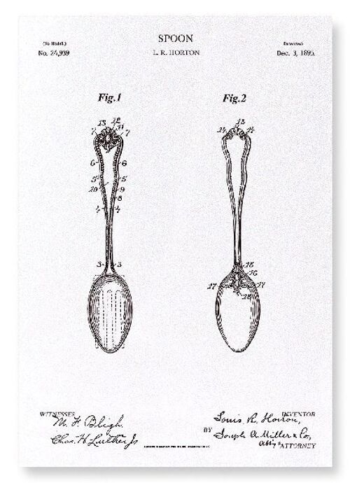 PATENT OF SPOON 1895  Art Print