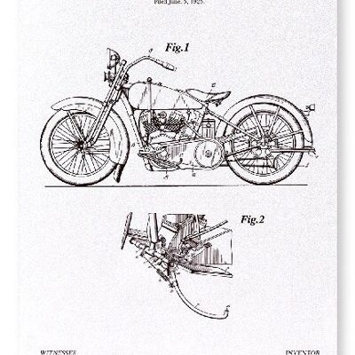 PATENT OF CYCLE SUPPORT 1928  Art Print
