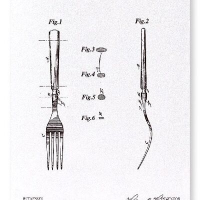 PATENT OF FORK 1884  Art Print