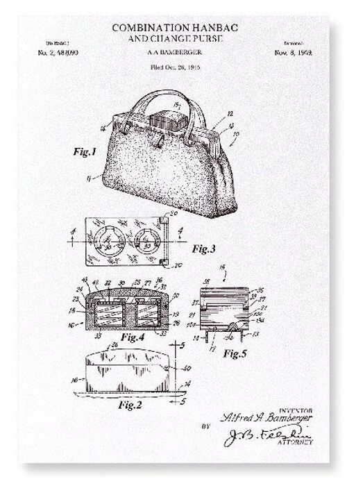 PATENT OF HANDBAG 1949  Art Print